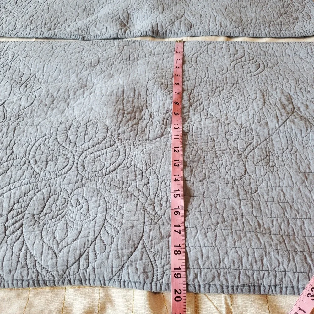 Franktex Inc Cotton Pillowcases‎ Light Blue Quilted Cottage-core French Cottage